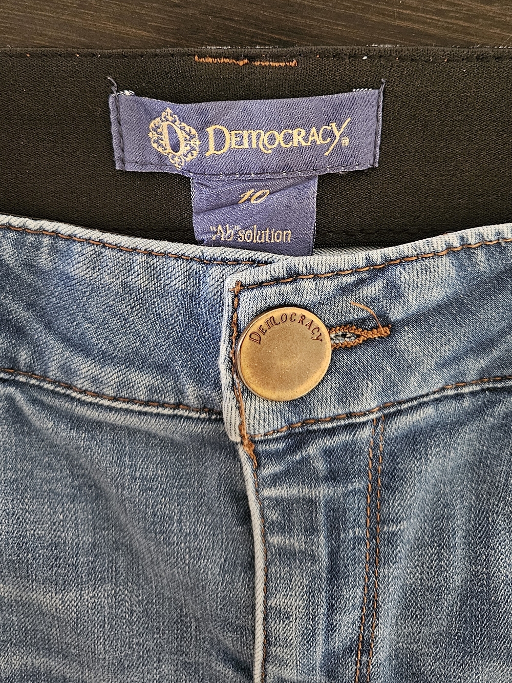 Democracy Light Blue Flared Jeans with Frayed Hem - Picture 2 of 7